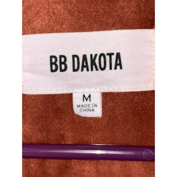 BB Dakota by Steve Madden Faux Suede Open Front Waterfall Jacket  Draped Collar - Picture 7 of 9